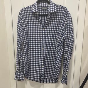 Michael Kors Blue and White Checkered Shirt